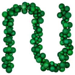 6' Green 3-Finish Shatterproof Ball Christmas Garland