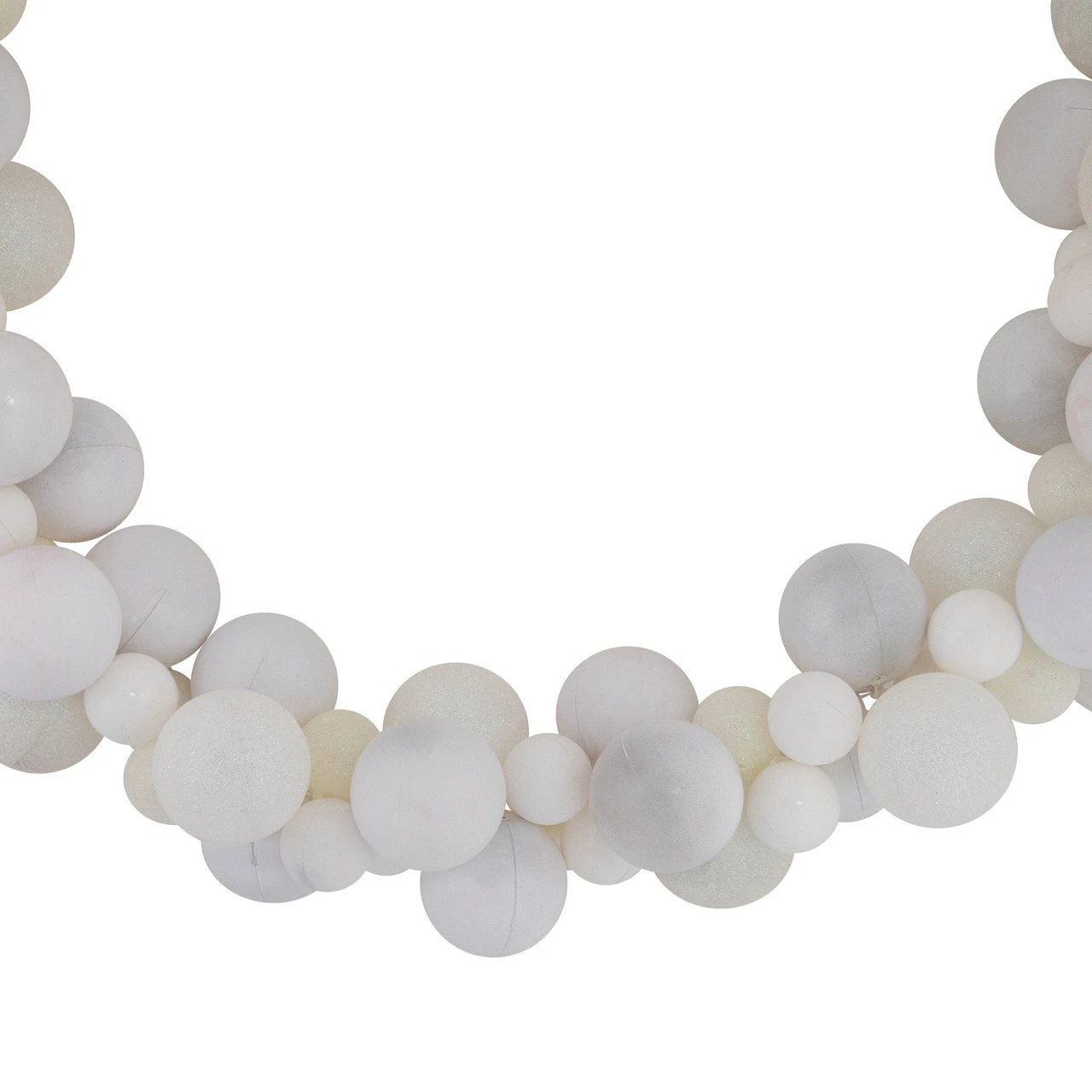 6' White 3-Finish Shatterproof Ball Christmas Garland - Image 4