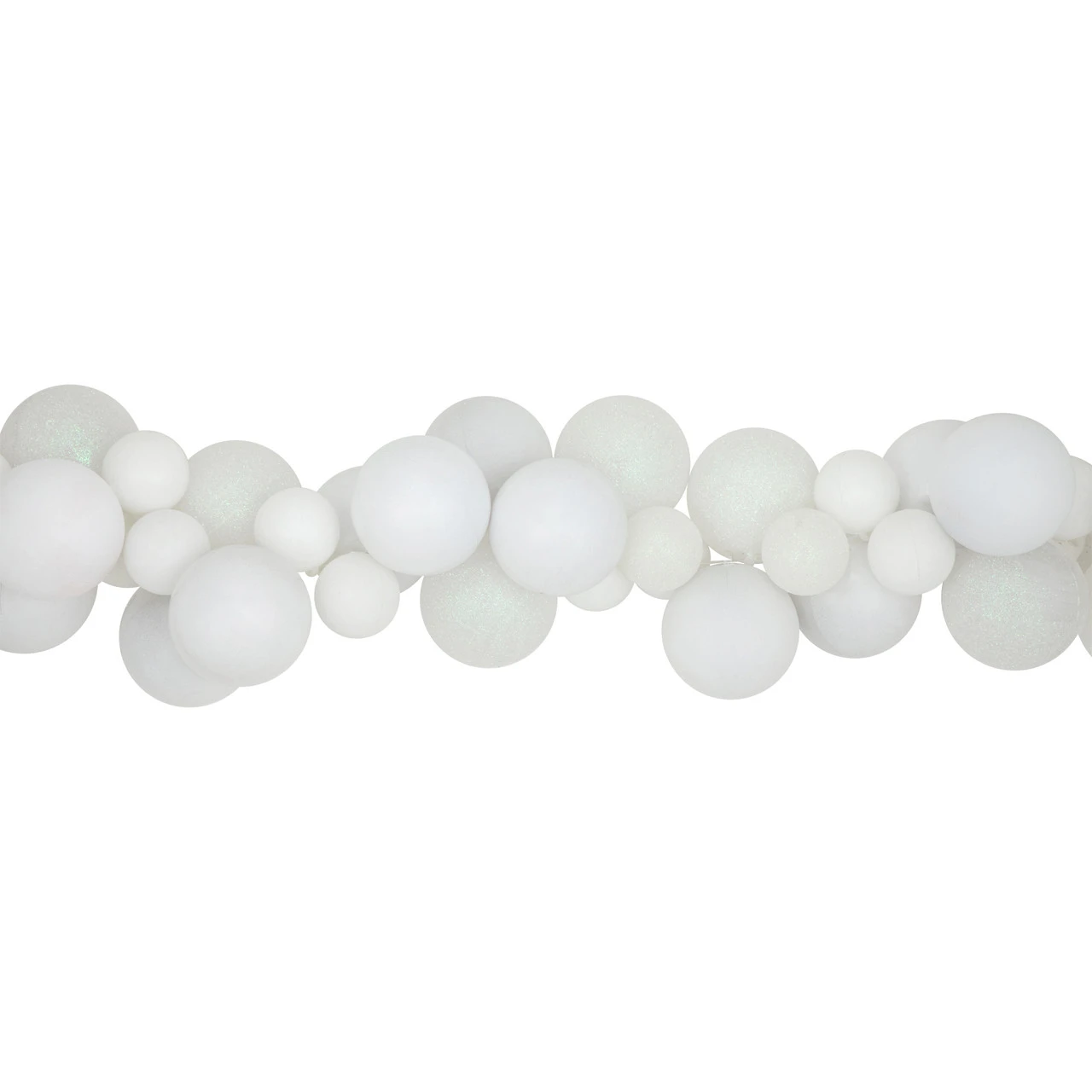 6' White 3-Finish Shatterproof Ball Christmas Garland - Image 5