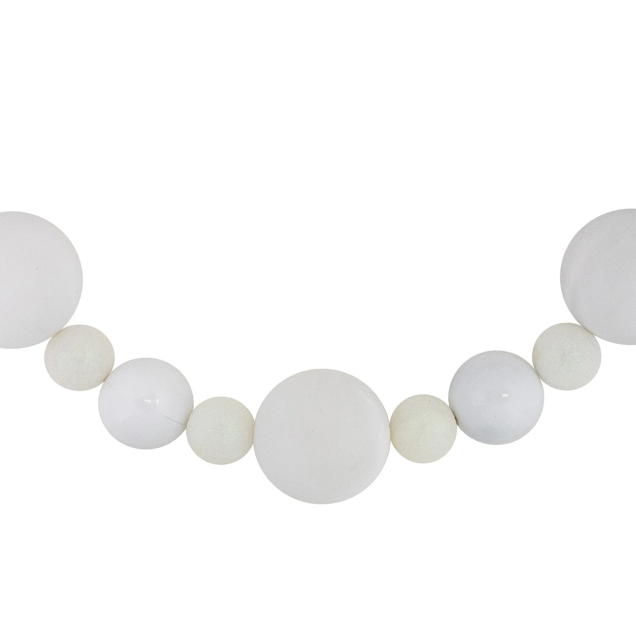 6' White Shatterproof Ball 3-Finish Christmas Garland - Image 4