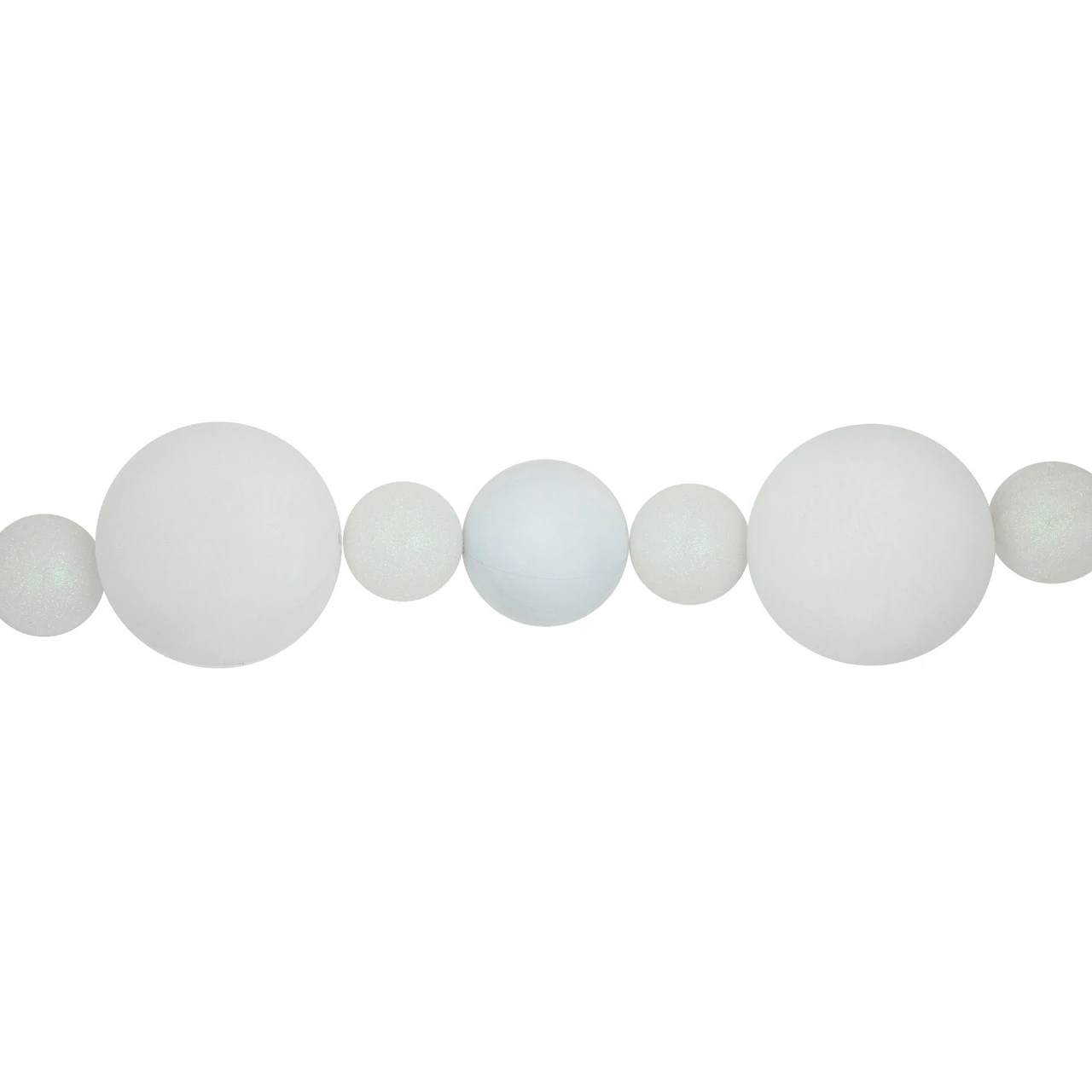 6' White Shatterproof Ball 3-Finish Christmas Garland - Image 5