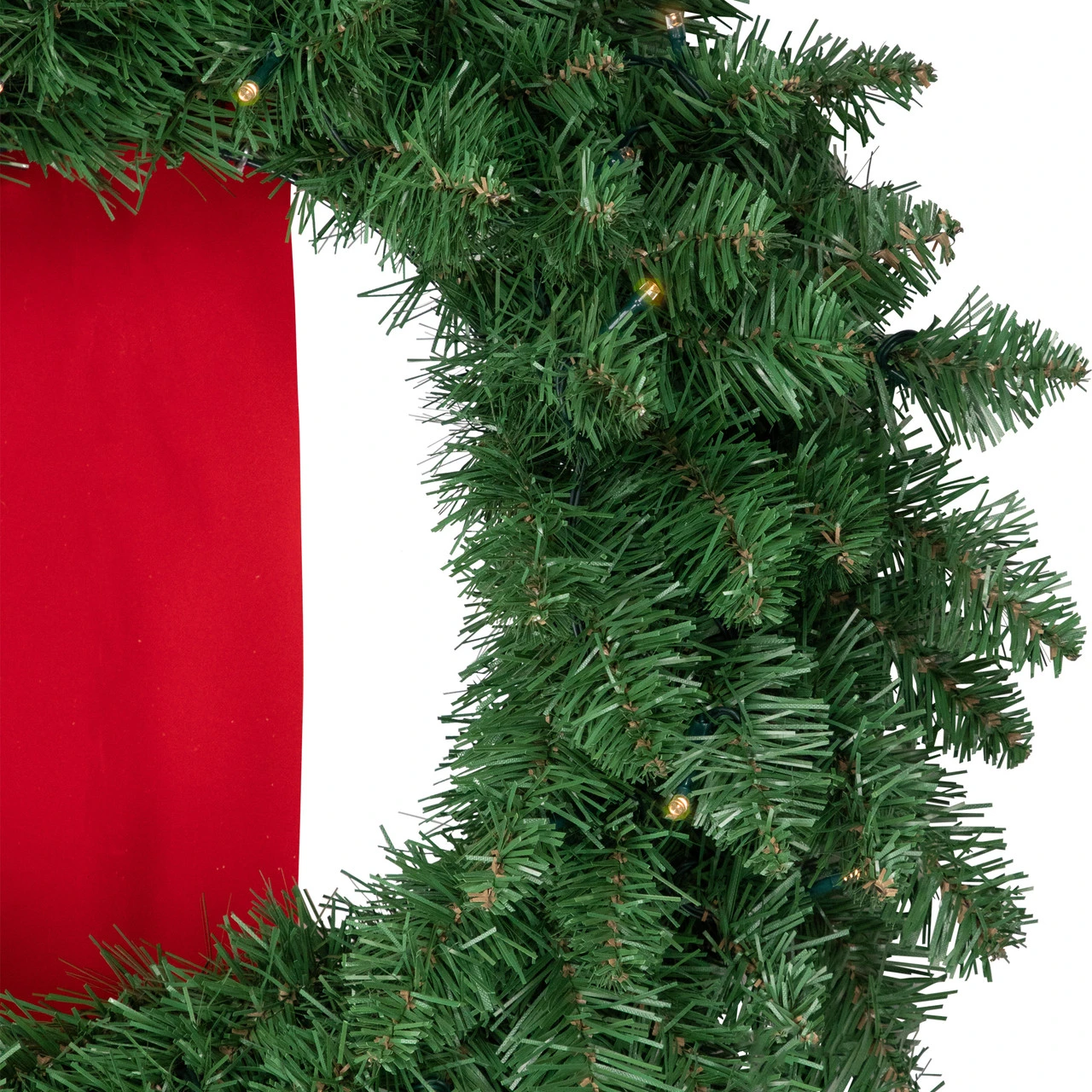 Set Of 3 Pre-Lit Battery Operated Wreaths On Red Ribbon Christmas Decoration, 6.5' - Image 2