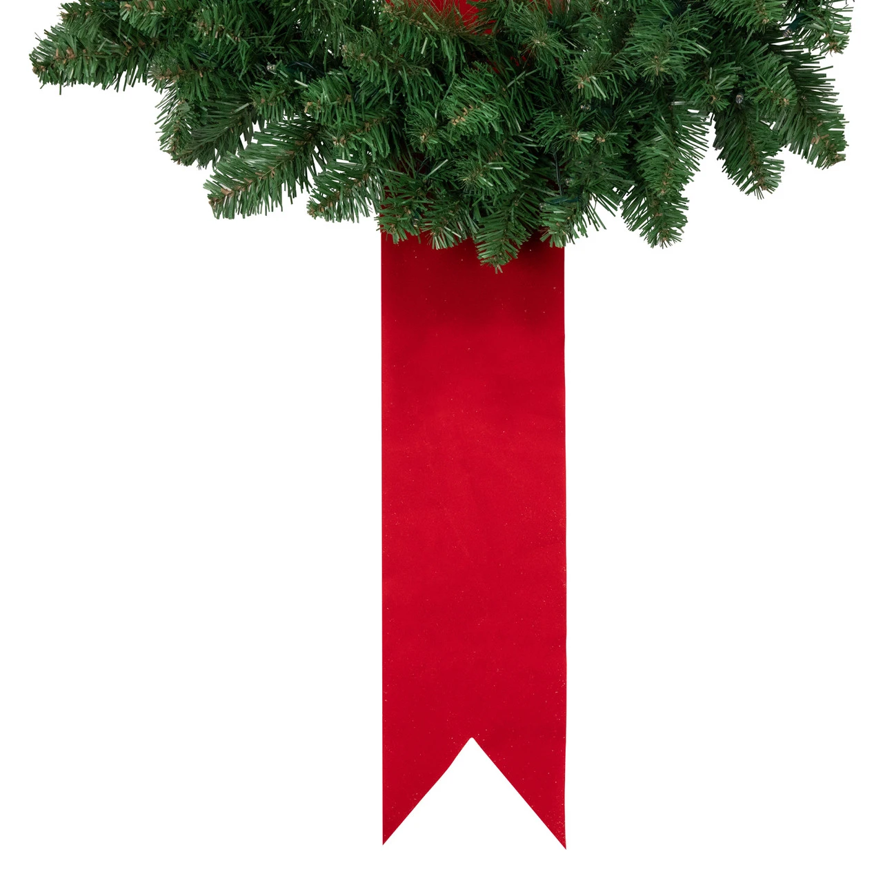 Set Of 3 Pre-Lit Battery Operated Wreaths On Red Ribbon Christmas Decoration, 6.5' - Image 3