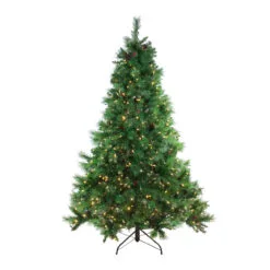 6.5' Pre-Lit Full Denali Mixed Pine Artificial Christmas Tree - Multicolor Dual LED Lights