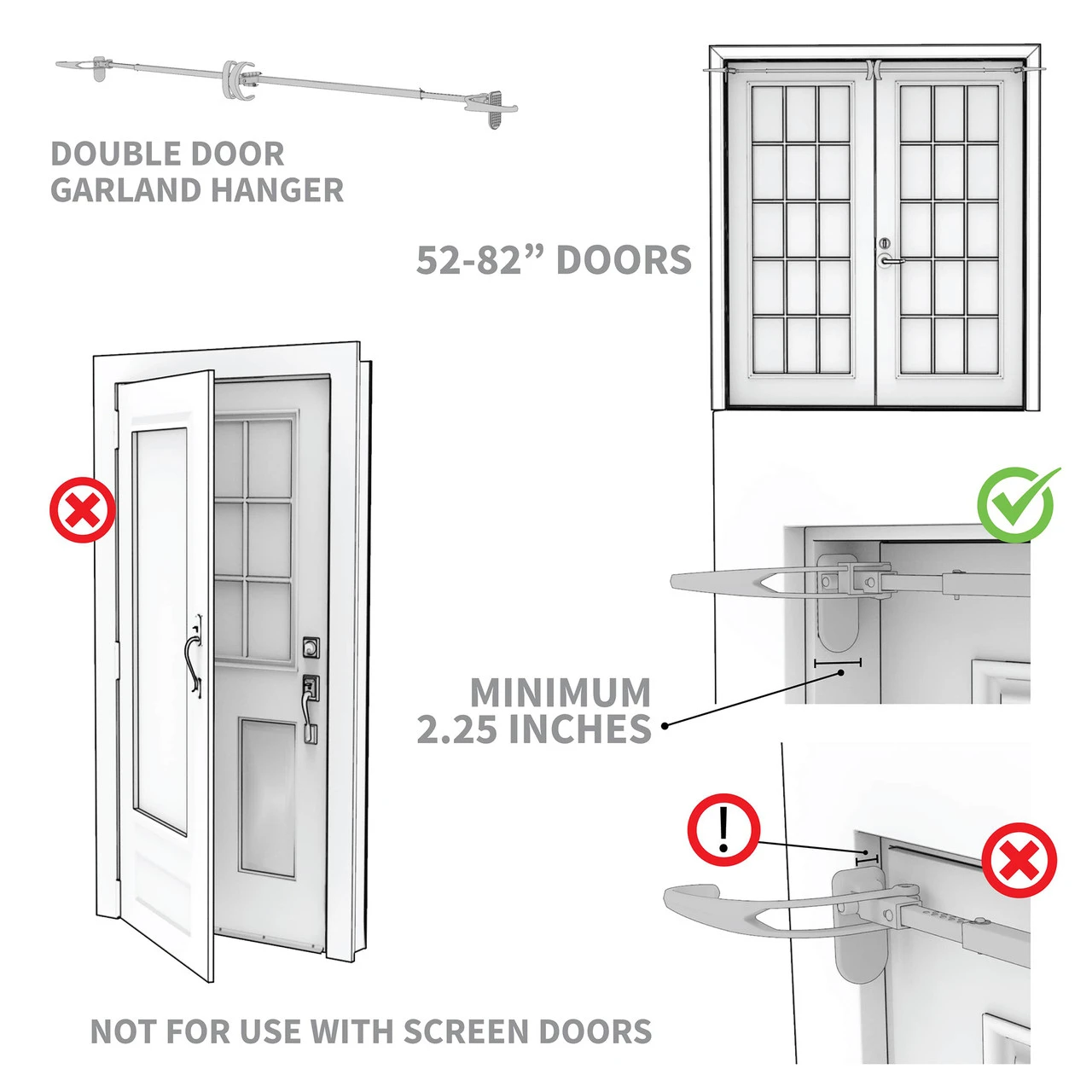 Adjustable Christmas Garland Hanger For Double Door Frames - Image 8