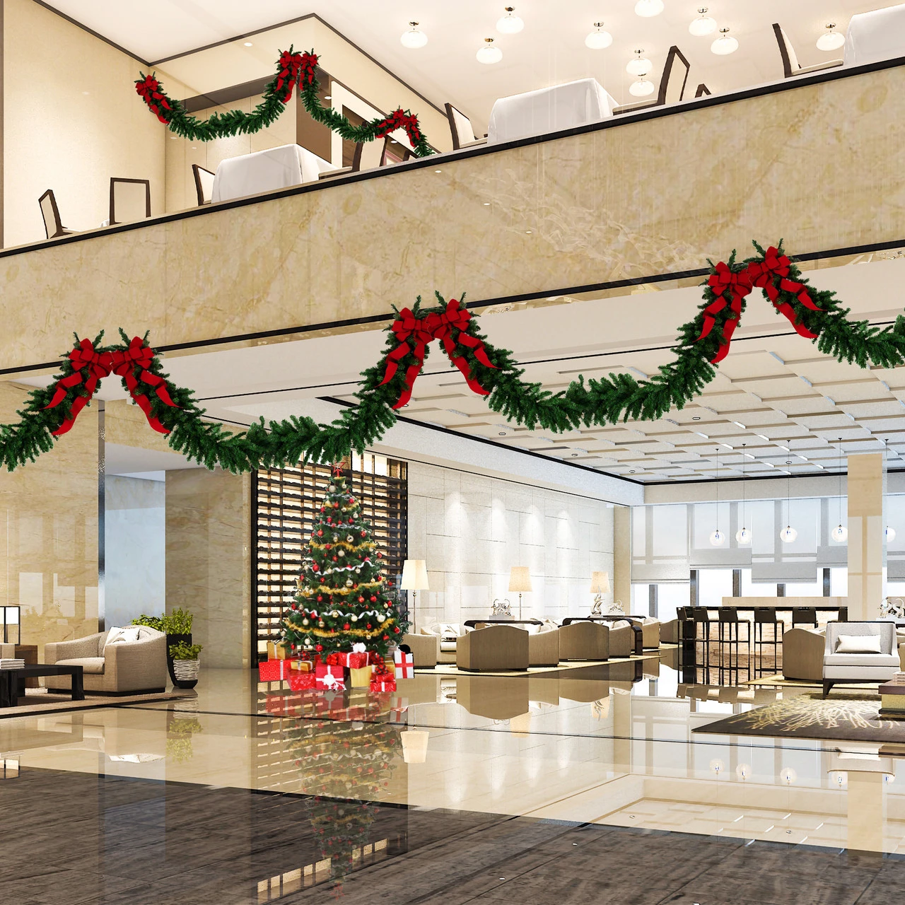 50' X 14" Balsam Pine Artificial Christmas Garland, Unlit - Image 3