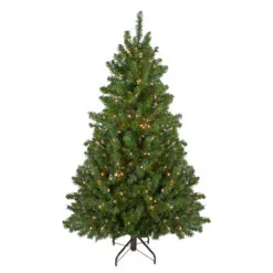 6' Pre-Lit Medium Canadian Pine Artificial Christmas Tree, Clear Lights