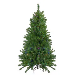 5' Pre-Lit LED Medium Canadian Pine Artificial Christmas Tree - Multicolored Lights