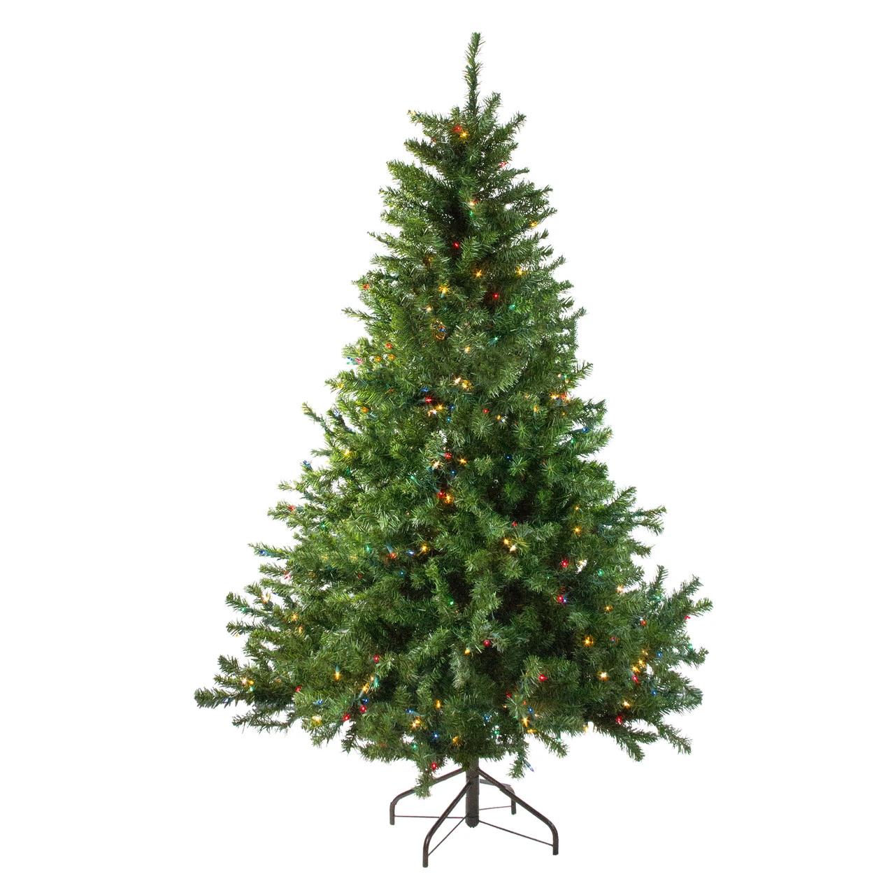 6' Pre-Lit Medium Canadian Pine Artificial Christmas Tree - Multicolor Lights