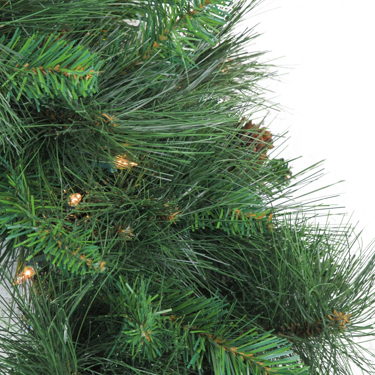 9' X 14" Pre-Lit White Valley Pine Artificial Christmas Garland - Clear Lights - Image 2