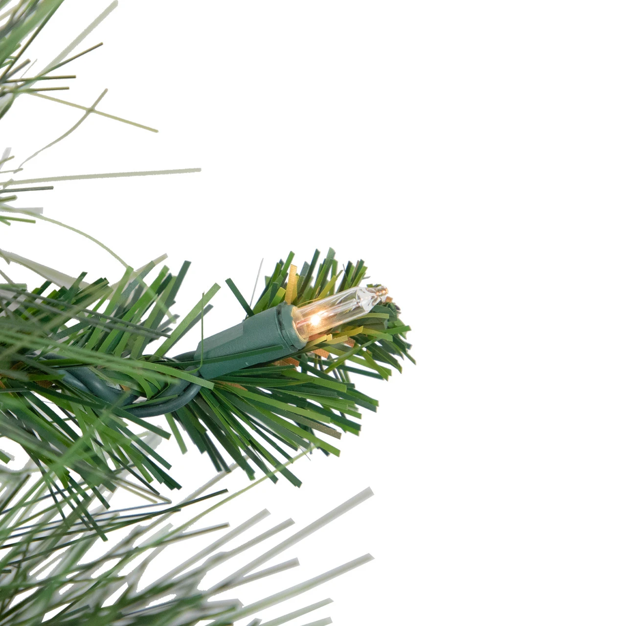 9' X 12" Pre-Lit White Valley Pine Needle Artificial Christmas Garland, Clear Lights - Image 2