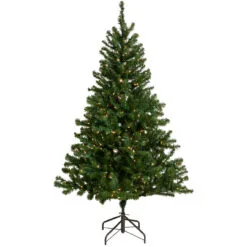 6' Pre-Lit Medium Balsam Pine Artificial Christmas Tree, Clear Lights
