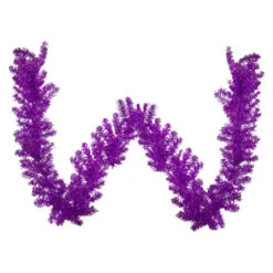 9' X 12" Metallic Purple Tinsel Artificial Christmas Garland - Unlit