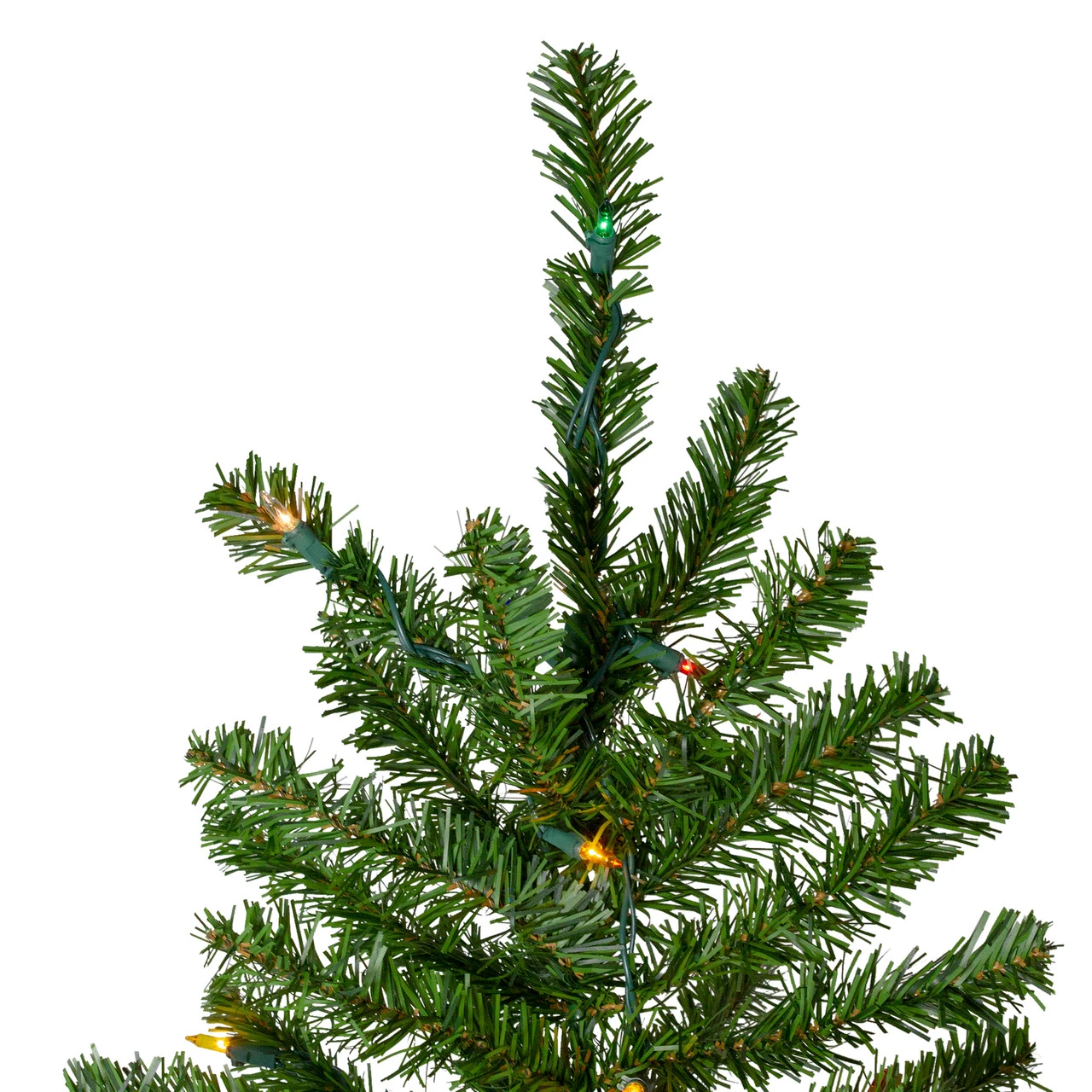 7.5' Pre-Lit Pencil Canadian Pine Artificial Christmas Tree - Multicolor Lights - Image 2