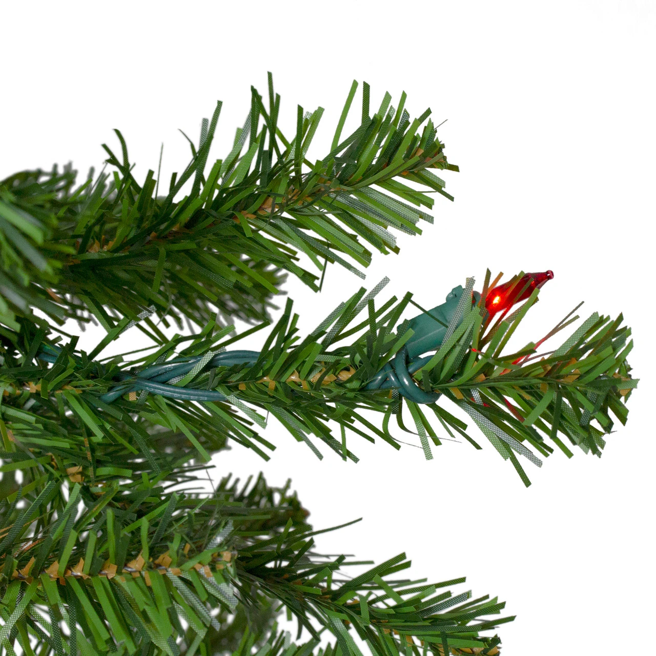 7.5' Pre-Lit Pencil Canadian Pine Artificial Christmas Tree - Multicolor Lights - Image 3