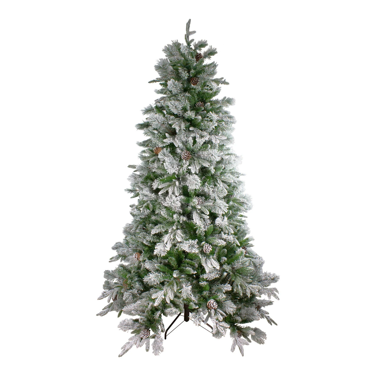 6.5' Flocked Rosemary Emerald Angel Pine Artificial Christmas Tree, Unlit