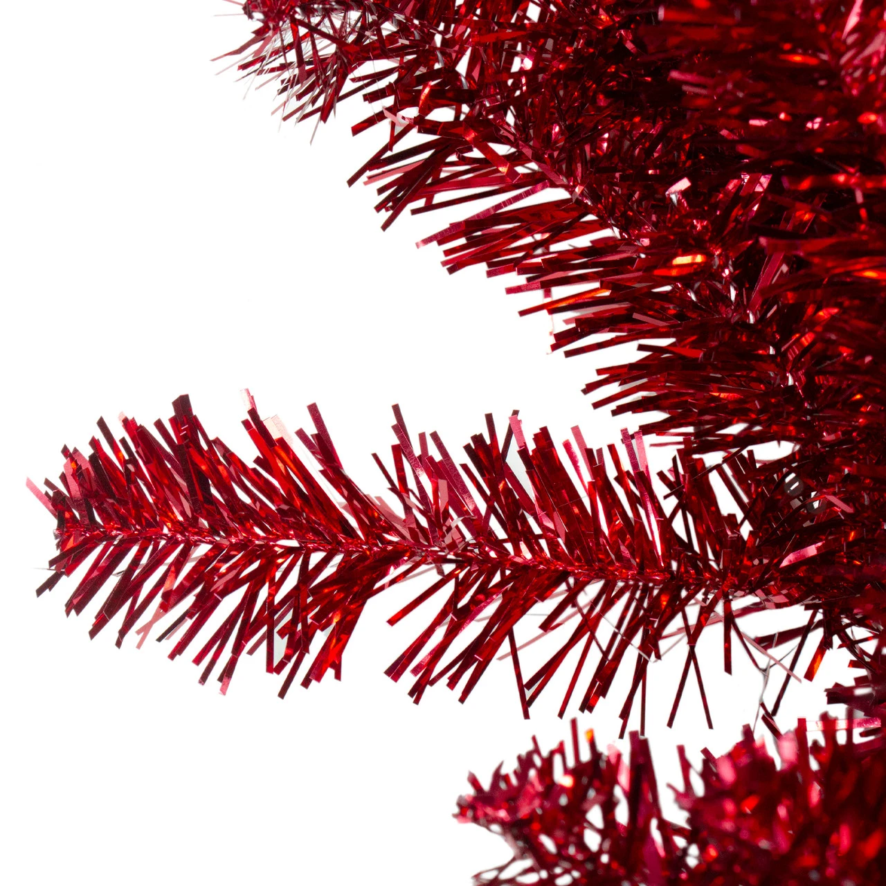 9' X 12" Metallic Red Tinsel Artificial Christmas Garland, Unlit - Image 2