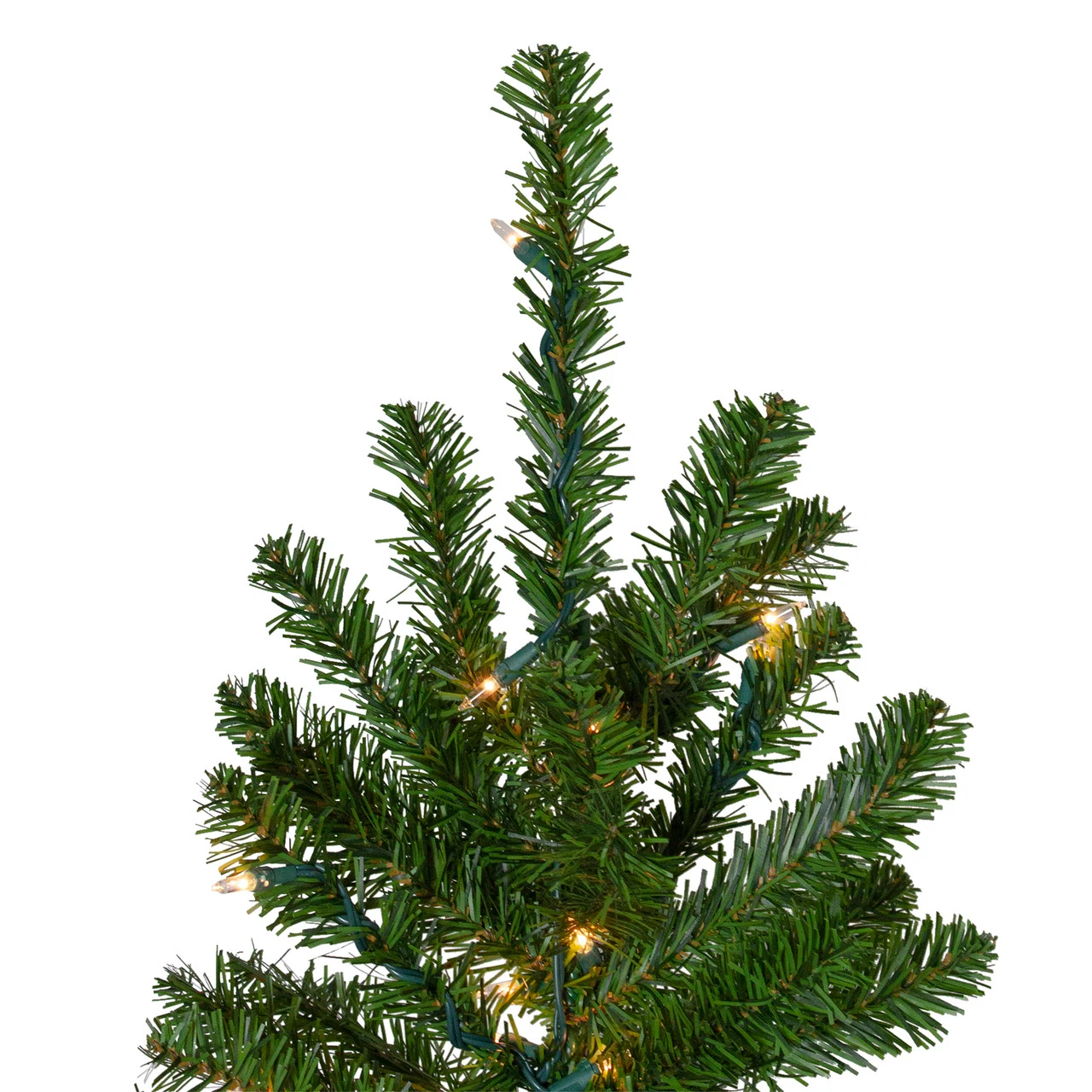 7.5' Pre-Lit Pencil Canadian Pine Artificial Christmas Tree - Clear Lights - Image 2
