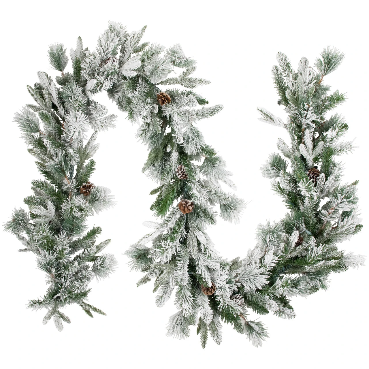 9' X 14" Flocked Rosemary Emerald Angel Pine Artificial Christmas Garland - Unlit