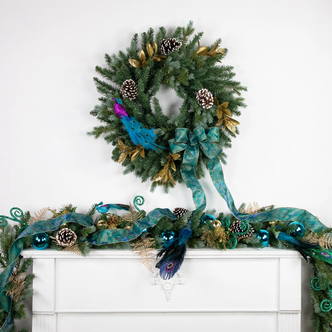 9' X 14" Blue Spruce Artificial Christmas Garland, Unlit - Image 2