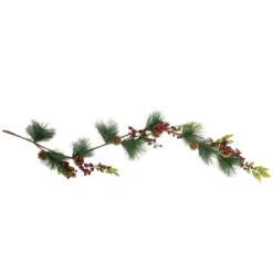4.5' X 5.5" Green And Red Snow Dusted Artificial Christmas Garland - Unlit