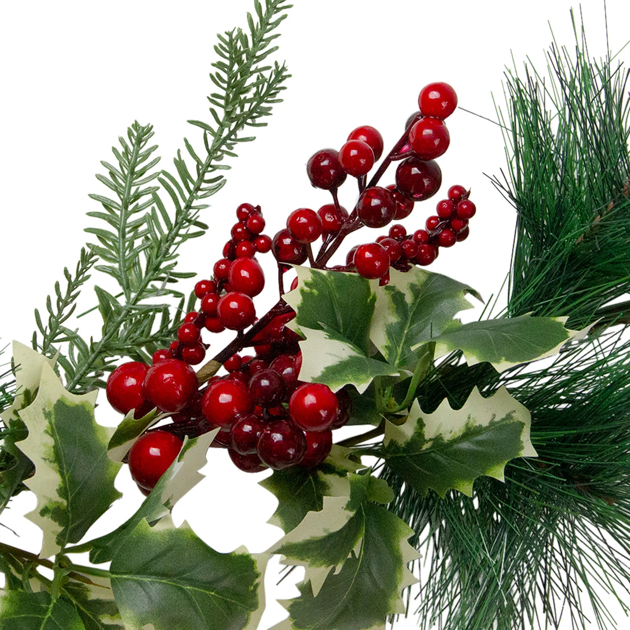 5' X 5" Holly And Pine Springs Artificial Christmas Garland - Unlit - Image 3