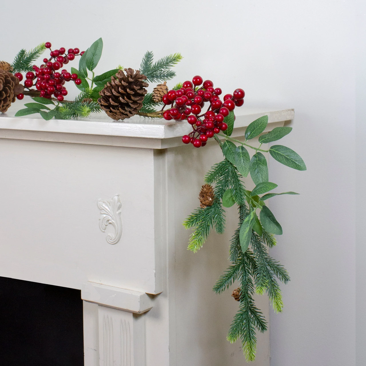 5' X 4.75" Pine Springs, Berries And Pine Cones Artificial Christmas Garland - Unlit - Image 2