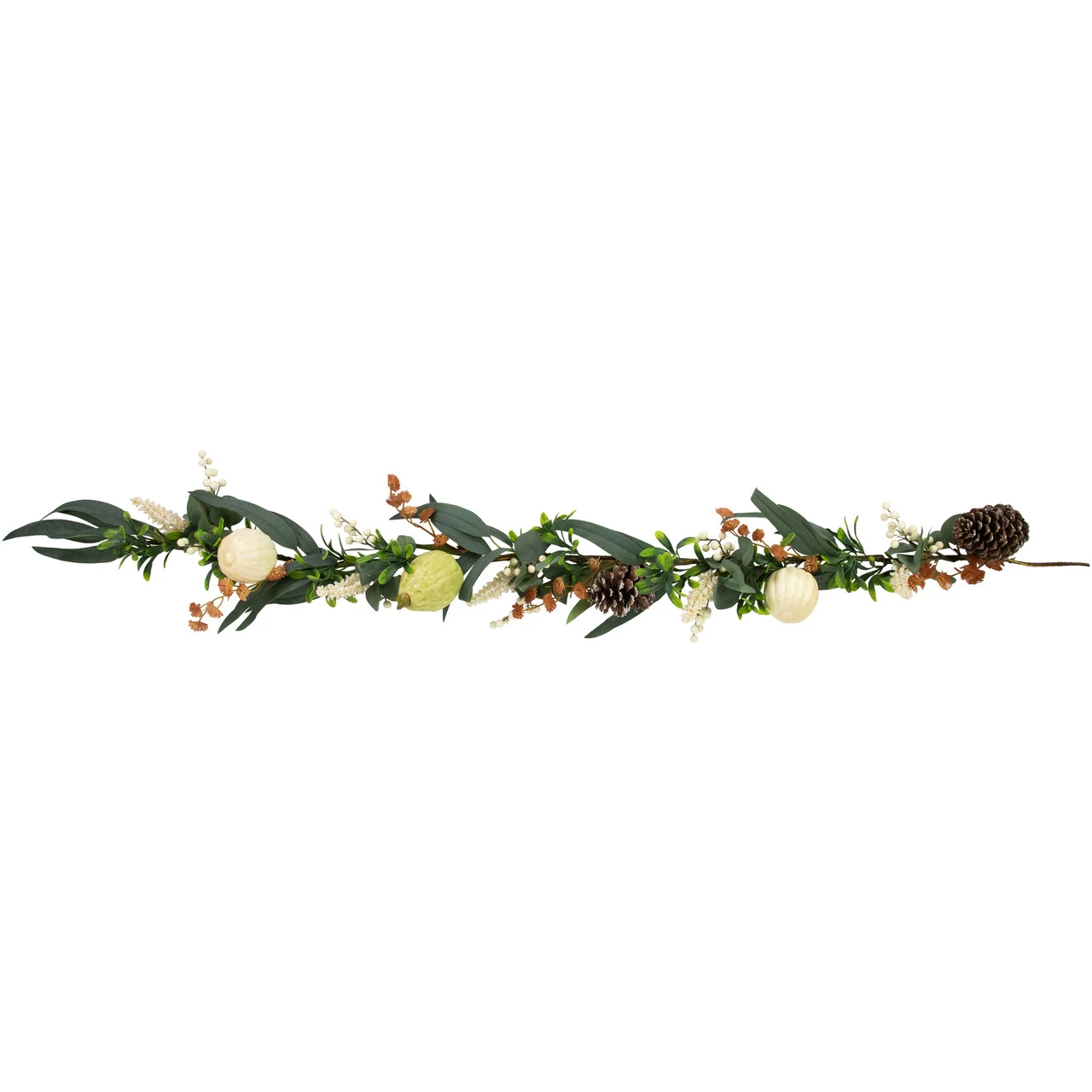 5' X 6" Green Gourds And Foliage Artificial Fall Harvest Garland - Unlit