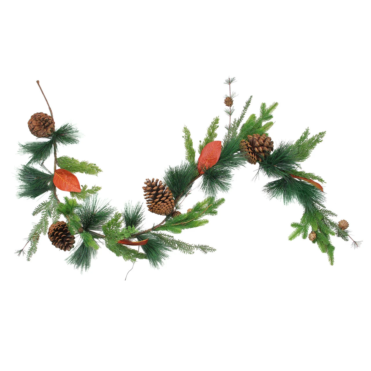 5' X 5" Green And Brown Pine Cones Artificial Christmas Garland - Unlit
