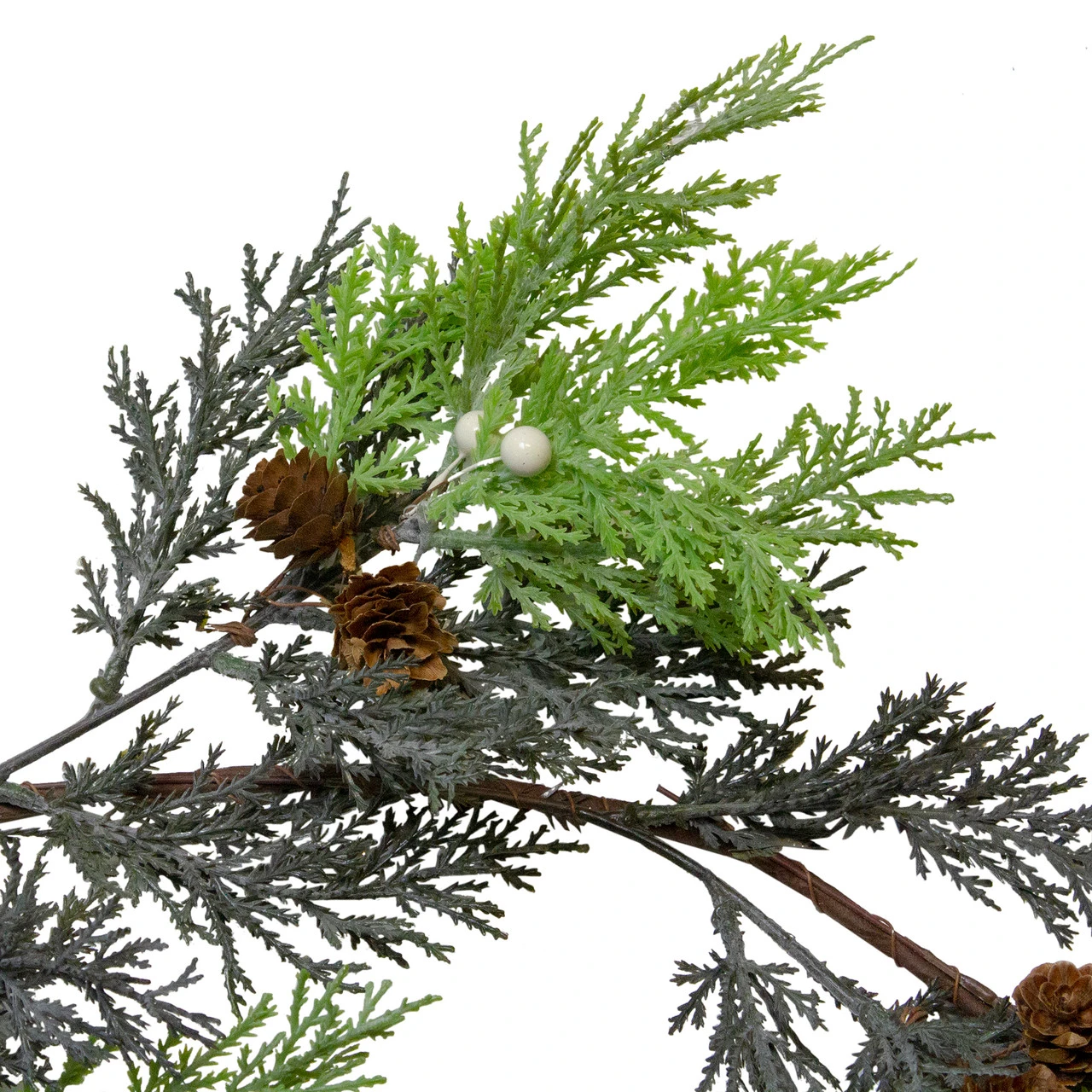 5' Berry, Cedar And Pine Cone Artificial Christmas Garland - Unlit - Image 2