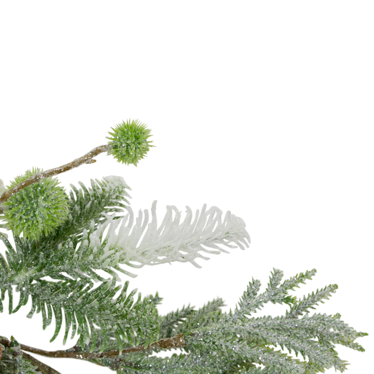 5' X 10" Frosted Pine And Pine Cone Christmas Garland - Unlit - Image 3