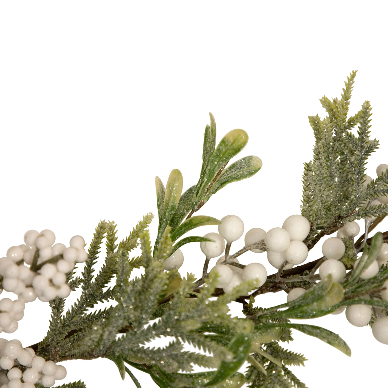 5' X 10" White Berry And Frosted Pine Christmas Garland, Unlit - Image 3