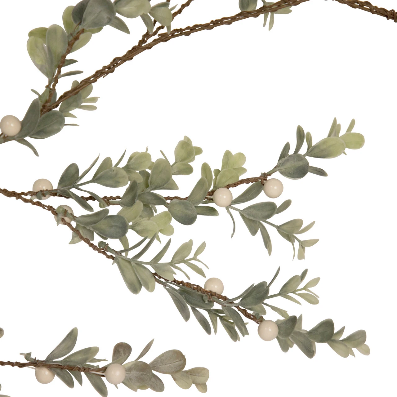 5‘ White Berry And Eucalyptus Christmas Garland - Unlit - Image 3