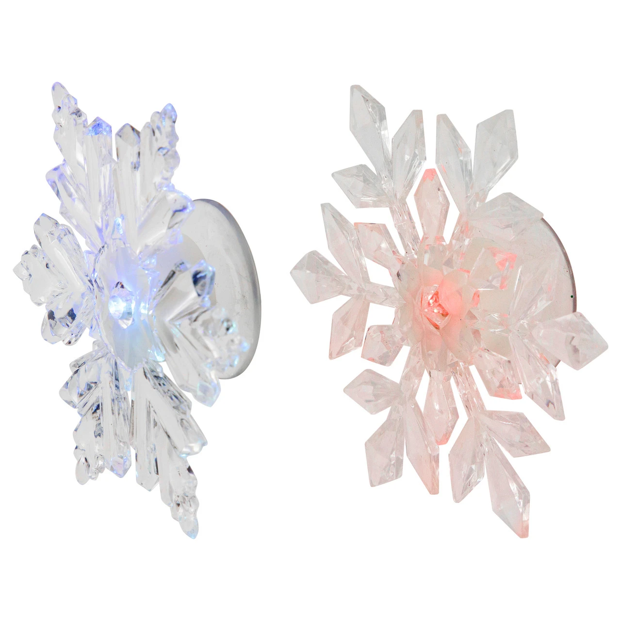 Set Of 2 LED Lighted Icy Crystal Snowflake Christmas Window Decorations 5.5" - Image 4