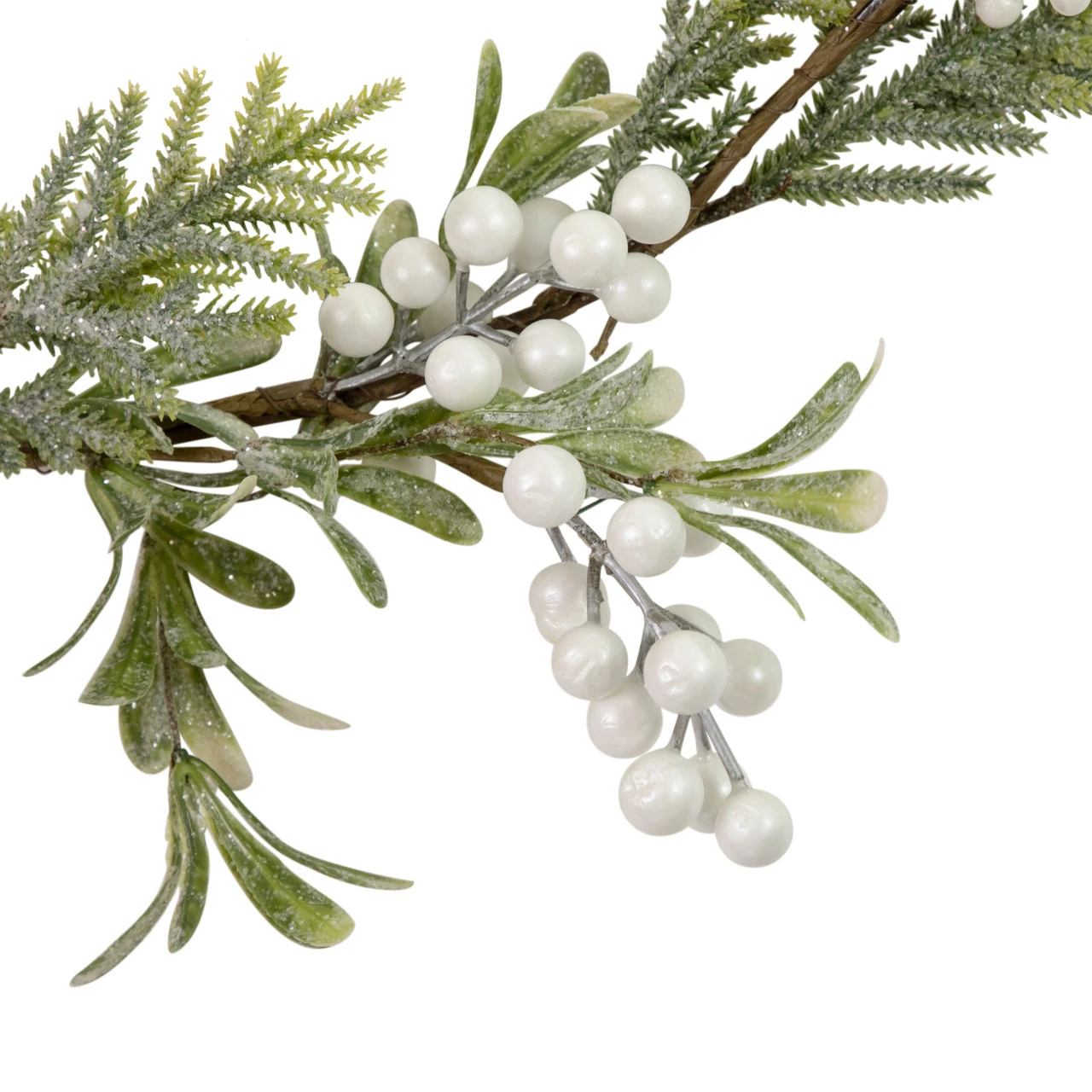 5' X 7" Artificial Christmas Garland With Frosted Foliage And Berries, Unlit - Image 3