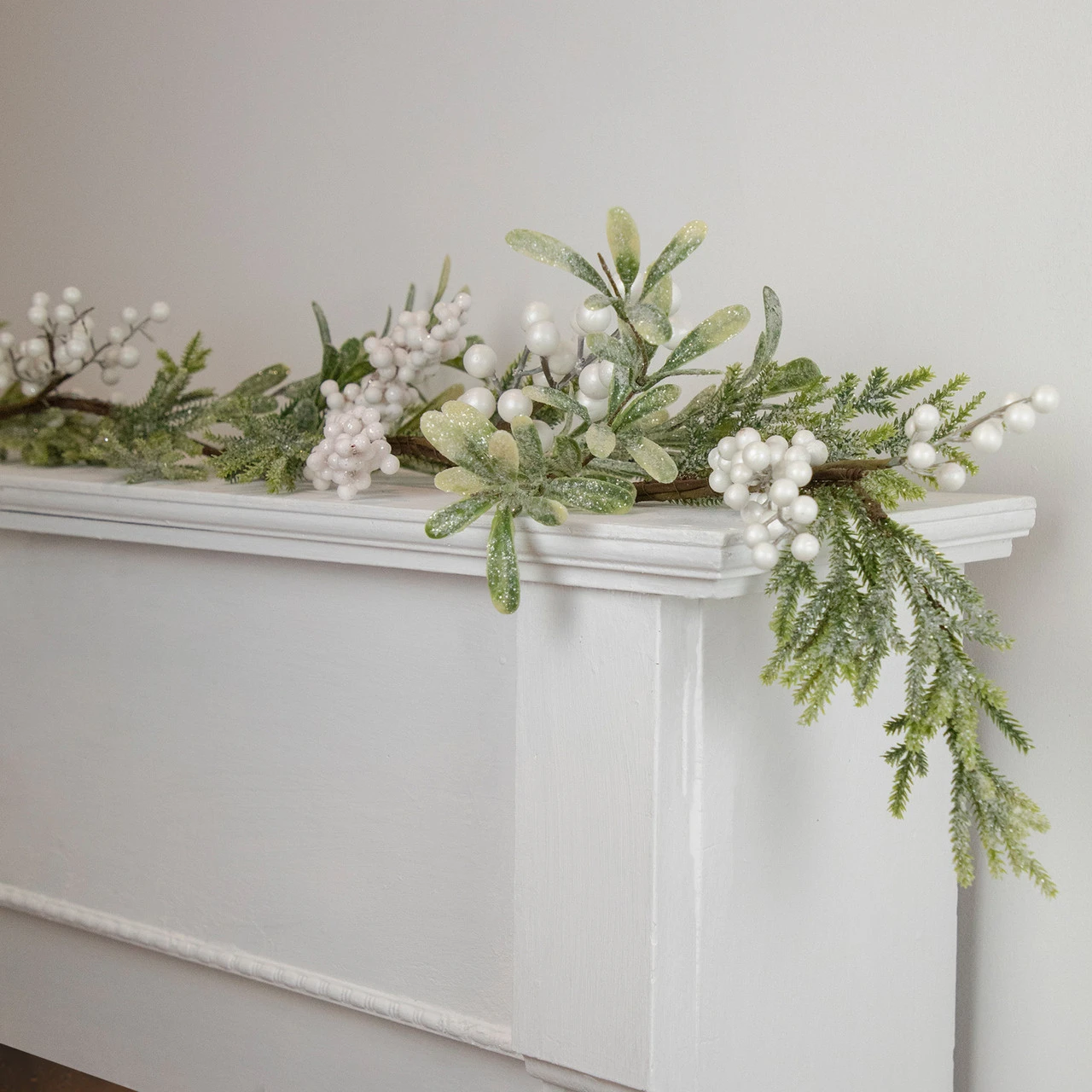 5' X 7" Artificial Christmas Garland With Frosted Foliage And Berries, Unlit - Image 2