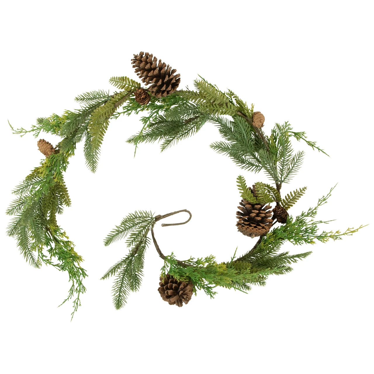 5' Assorted Pine And Pinecone Artificial Christmas Garland, Unlit - Image 3
