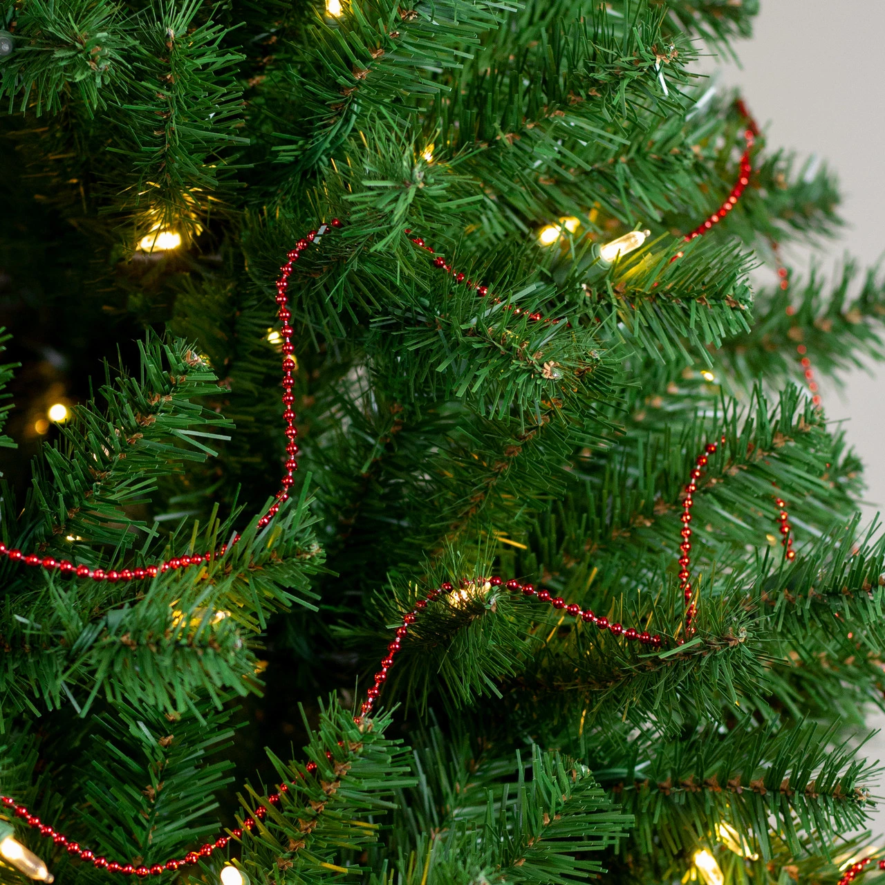 66' X 0.15" Red Beaded Artificial Christmas Garland - Unlit - Image 3