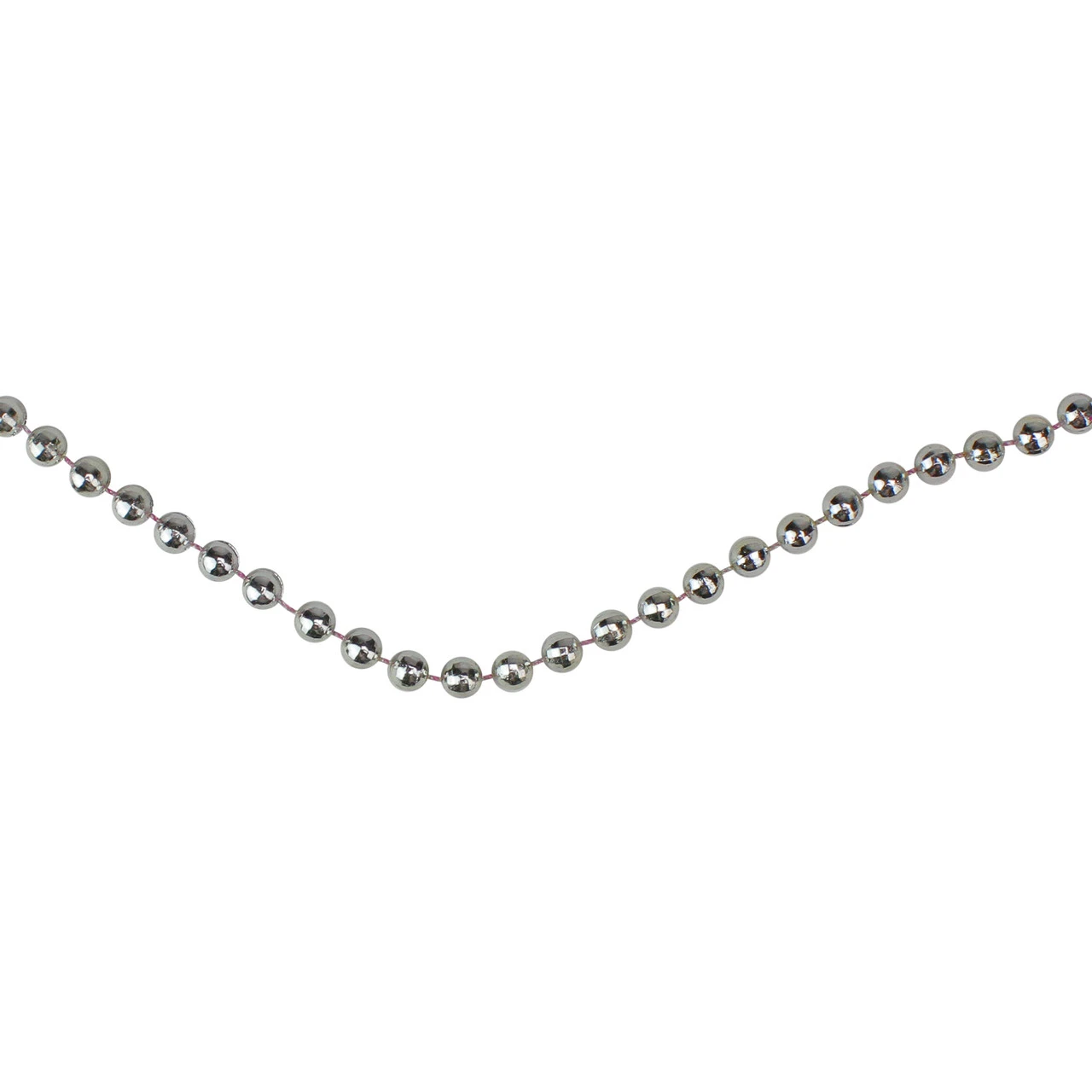 66' X 4mm Metallic Silver Beaded Artificial Christmas Garland - Unlit