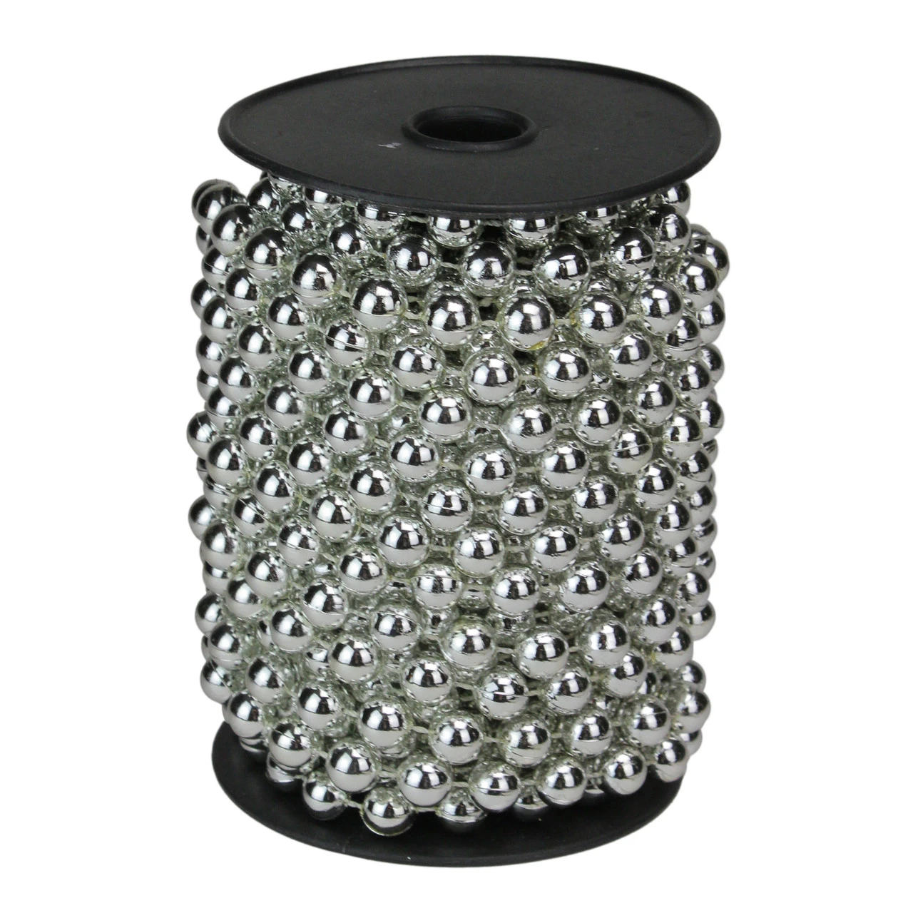 33' Shiny Silver Round Beaded Christmas Garland - Unlit - Image 2