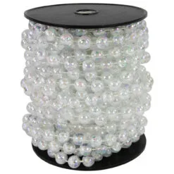 33' X .5"Clear Iridescent Beaded Artificial Christmas Garland, Unlit
