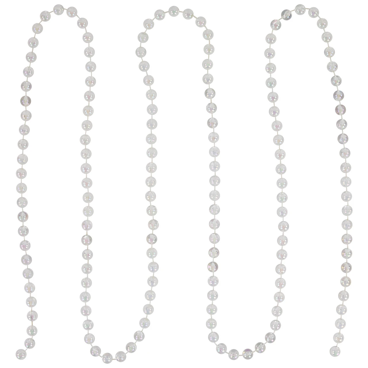 33' X .5"Clear Iridescent Beaded Artificial Christmas Garland, Unlit - Image 5