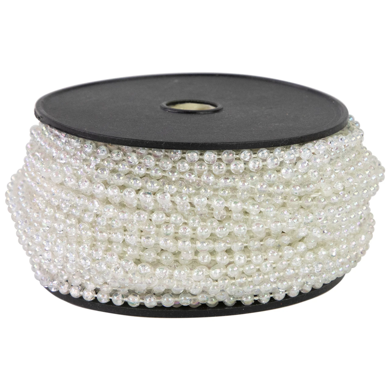 100' X 0.25" Clear Iridescent Beaded Artificial Christmas Garland, Unlit