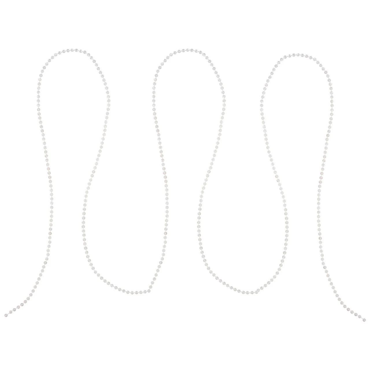 100' X 0.25" Clear Iridescent Beaded Artificial Christmas Garland, Unlit - Image 2