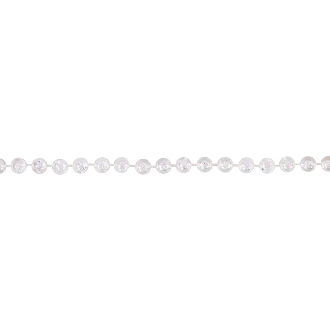 100' X 0.25" Clear Iridescent Beaded Artificial Christmas Garland, Unlit - Image 4
