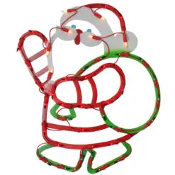 17.5" Lighted Santa Claus With Gift Sack Outdoor Christmas Window Silhouette