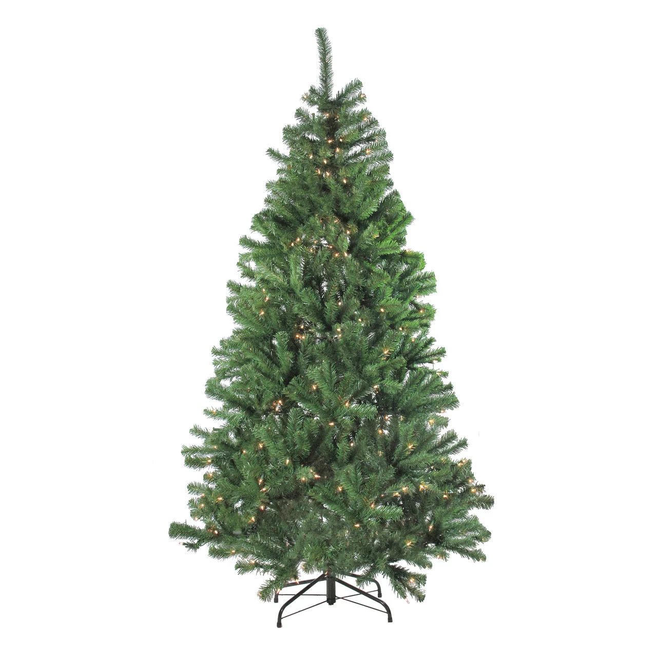4-Piece Artificial Winter Spruce Christmas Tree, Wreath And Garland Set 6.5' - Clear Lights - Image 2