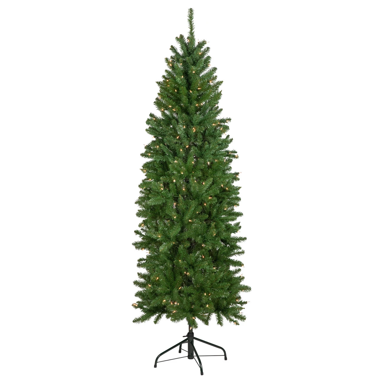 6.5' Pre-Lit White River Fir Pencil Artificial Christmas Tree, Clear Lights