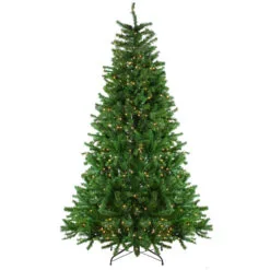 7.5' Pre-Lit Slim Waterton Spruce Artificial Christmas Tree - Clear Lights