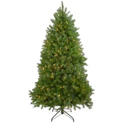 9' Green Pre-Lit Medium Northern Pine Artificial Christmas Tree - Clear LED Lights